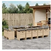 Image de Ensemble à manger de jardin et coussins 15 pcs mélange beige 3277823