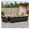 Image de Ensemble à manger de jardin 15 pcs coussins noir résine tressée 3277826