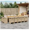 Image de 15-delige Tuinset met kussens poly rattan beige3277827