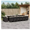 Image de Ensemble à manger de jardin 17 pcs coussins noir résine tressée 3277829