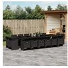 Image de Ensemble à manger de jardin 17 pcs coussins noir résine tressée 3277830