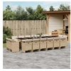 Image de Ensemble à manger de jardin et coussins 17 pcs beige 3277833