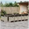 Image de Ensemble à manger de jardin et coussins 17 pcs gris clair rotin 3277834