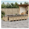 Image de Ensemble à manger de jardin et coussins 17 pcs mélange beige 3277835