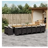 Image de Ensemble à manger de jardin 17 pcs coussins noir résine tressée 3277838
