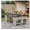 Image de Ensemble à manger de jardin et coussins 5 pcs gris clair rotin 3277846