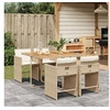 Image de Ensemble à manger de jardin avec coussins 5pcs Beige poly rotin 3277851