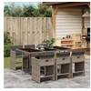 Image de Ensemble à manger de jardin et coussins 7 pcs gris rotin 3277855