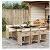Image de Ensemble à manger de jardin et coussins 7 pcs beige poly rotin 3277857