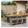 Image de Ensemble à manger de jardin et coussins 7 pcs gris rotin 3277861
