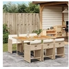 Image de Ensemble à manger de jardin et coussins 7 pcs beige poly rotin 3277863