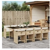 Image de Ensemble à manger de jardin et coussins 9 pcs beige Poly rotin 3277869
