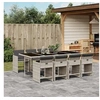 Image de Ensemble à manger de jardin et coussins 9 pcs gris clair rotin 3277870