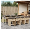 Image de Ensemble à manger de jardin et coussins 9 pcs mélange beige 3277871