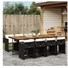 Image de Ensemble à manger de jardin 9pcs coussins noir résine tressée 3277874