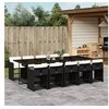 Image de Ensemble à manger de jardin 11 pcs coussins noir résine tressée 3277877