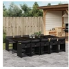 Image de Ensemble à manger de jardin 11 pcs coussins noir résine tressée 3277878