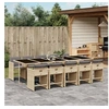 Image de Ensemble à manger de jardin et coussins 11 pcs mélange beige 3277883