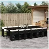 Image de Ensemble à manger de jardin 13 pcs coussins noir résine tressée 3277889