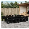 Image de Ensemble à manger de jardin 13 pcs coussins noir résine tressée 3277890