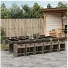 Image de Ensemble à manger de jardin coussins 13 pcs gris résine tressée 3277891