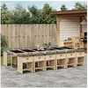 Image de Ensemble à manger de jardin coussins 13 pcs mélange beige rotin 3277895