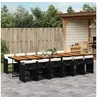 Image de Ensemble à manger de jardin 13 pcs coussins noir résine tressée 3277898