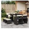 Image de Ensemble à manger de jardin 9pcs coussins noir résine tressée 3277901