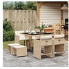 Image de Ensemble à manger de jardin et coussins 9 pcs beige Poly rotin 3277905