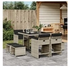 Image de Ensemble à manger de jardin et coussins 9 pcs gris clair rotin 3277906