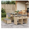 Image de Ensemble à manger de jardin et coussins 9 pcs mélange beige 3277907