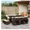 Image de Ensemble à manger de jardin et coussins 11 pcs marron rotin 3277916