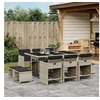 Image de Ensemble à manger de jardin 11pcs avec coussins gris poly rotin 3277918
