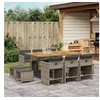 Image de Ensemble à manger de jardin 11pcs avec coussins gris poly rotin 3277921