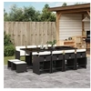 Image de Ensemble à manger de jardin 13 pcs coussins noir résine tressée 3277925