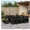 Image de Ensemble à manger de jardin 13 pcs coussins noir résine tressée 3277926