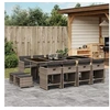 Image de Ensemble à manger de jardin coussins 13 pcs gris résine tressée 3277927