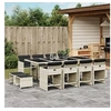 Image de Ensemble à manger de jardin et coussins 13 pcs gris clair rotin 3277930