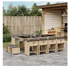 Image de Ensemble à manger de jardin coussins 13 pcs mélange beige rotin 3277931