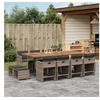 Image de Ensemble à manger de jardin coussins 13 pcs gris résine tressée 3277933