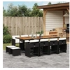 Image de Ensemble à manger de jardin 13 pcs coussins noir résine tressée 3277934