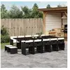 Image de Ensemble à manger de jardin 15 pcs coussins noir résine tressée 3277937