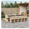 Image de Ensemble à manger de jardin et coussins 15 pcs beige 3277941