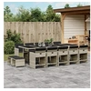 Image de Ensemble à manger de jardin et coussins 15 pcs gris clair rotin 3277942
