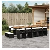 Image de Ensemble à manger de jardin 15 pcs coussins noir résine tressée 3277946