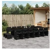 Image de Ensemble à manger de jardin 17 pcs coussins noir résine tressée 3277950