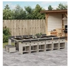 Image de Ensemble à manger de jardin et coussins 17 pcs gris clair rotin 3277954
