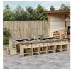 Image de Ensemble à manger de jardin et coussins 17 pcs mélange beige 3277955