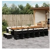 Image de Ensemble à manger de jardin 17 pcs coussins noir résine tressée 3277958
