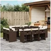 Image de Ensemble à manger de jardin et coussins 11 pcs marron rotin 3277976